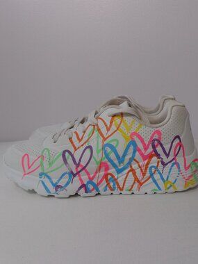 Skechers Street Uno Highlight Love Lace-up White/Multicolor  Youth Sz US 3 EU 35